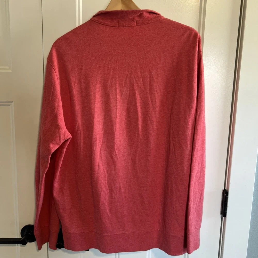 Polo Ralph Lauren Pima Cotton 1/4 Zip Pullover Sweater Coral Pink Men's Large